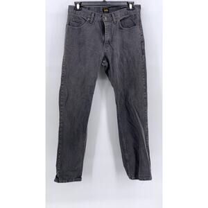 LEE Men’s Gray Denim Regular-Fit Straight-Leg Jeans SZ 34x32